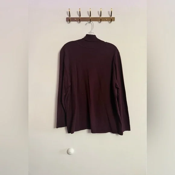 Ralph Lauren Burgundy Knit Turtleneck Wool Blend Women’s Sweater 3X - Picture 3 of 3